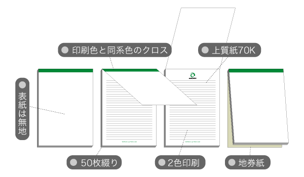 2色印刷の便箋